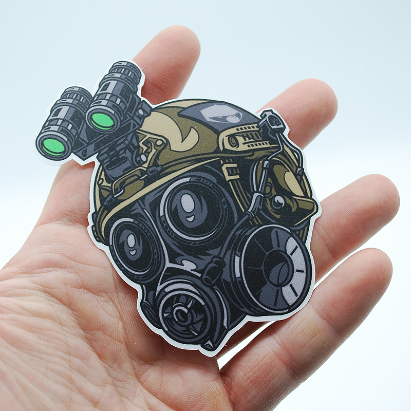 Sticker gas mask head