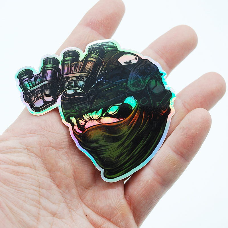 Sticker head panda quad holo