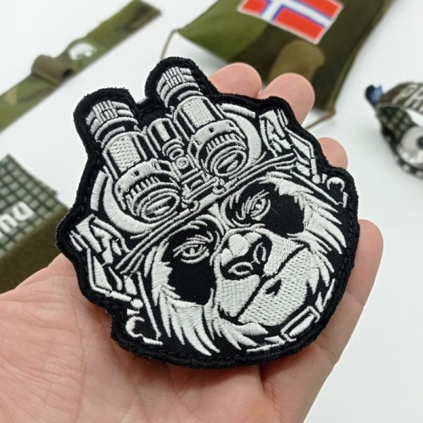 Embroidered patch pandatac head